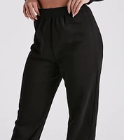 Comfy Vibes Crop Top And Sweatpants Set