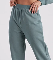 Comfy Vibes Crop Top And Sweatpants Set
