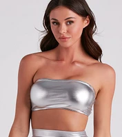 Cool Girl Edge Faux Leather Tube Top