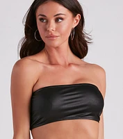 Cool Girl Edge Faux Leather Tube Top