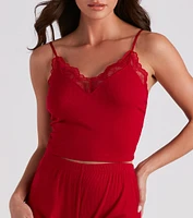 Beauty Sleep Lace Pajama Top And Shorts Set