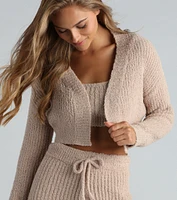 Cuddle Time Chenille Crop Cardigan