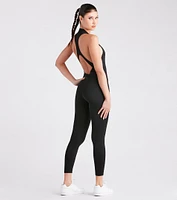 Girl On The Go Zip-Front Active Jumpsuit