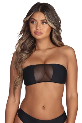 Mesh Bandeau Bikini Top