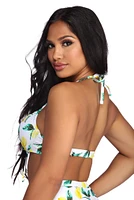 Pucker Up Lemon Bikini Top