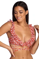 Hot Wrap Ruffle Swim Top