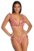 Hot Wrap Ruffle Swim Top