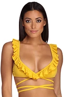 Hot Wrap Ruffle Swim Top