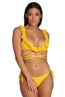 Hot Wrap Ruffle Swim Top