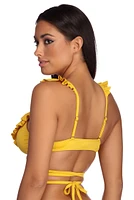 Hot Wrap Ruffle Swim Top