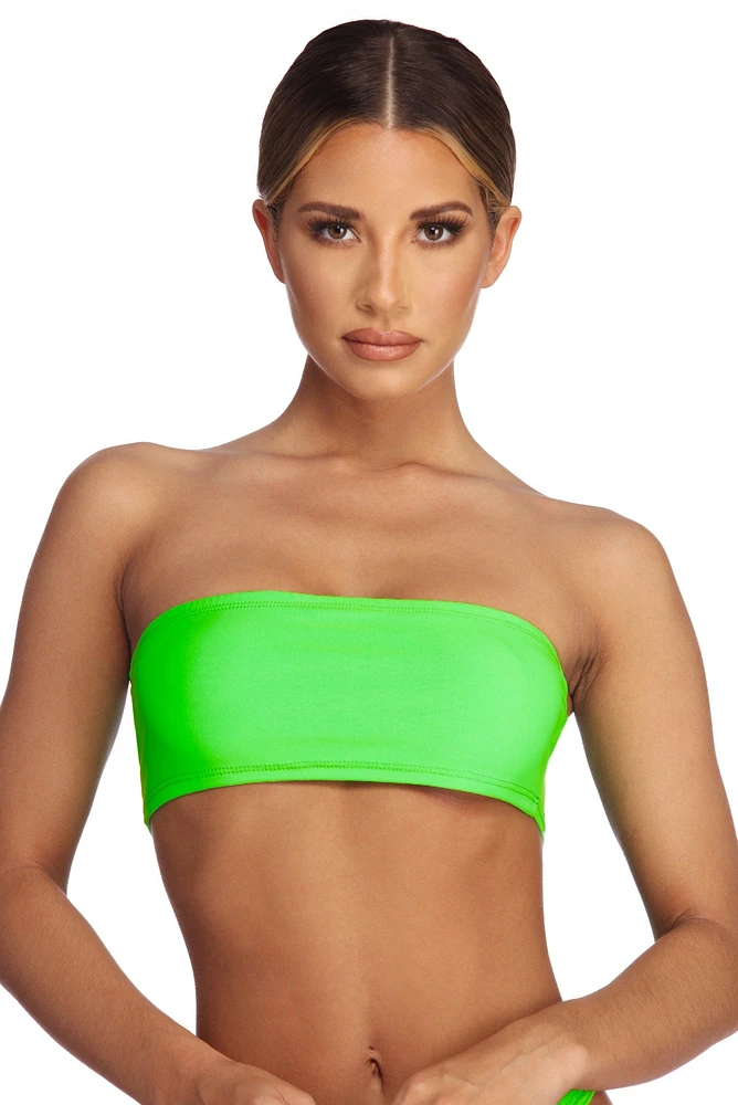Key Lime Bandeau Swim Top