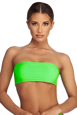Key Lime Bandeau Swim Top