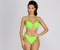 Can't Miss Her Neon Push-Up Swim Top
