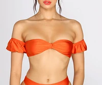 Sunkissed Babe Puff Sleeve Swim Top