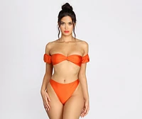 Sunkissed Babe Puff Sleeve Swim Top