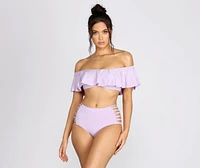 Flirty Flounce Off The Shoulder Swim Top