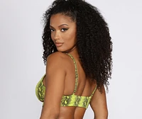 Straight Up Baddie Snake Swim Top