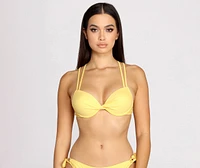 Bright And Sunny Twist Front Swim Top
