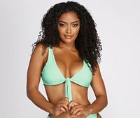 Sea Breeze Tie Front Swim Top