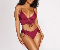 Rock The Boat Lace Up Triangle Swim Top