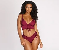 Rock The Boat Lace Up Triangle Swim Top
