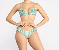 Polka Dot Ruffle Swim Top