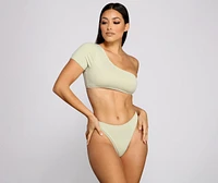 So Chic One Shoulder Swim Top