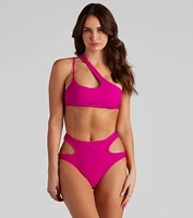 Pool Party One-Shoulder Swim Top