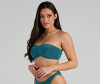 Sunshine Glitter Bandeau Bikini Top