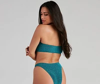 Sunshine Glitter Bandeau Bikini Top