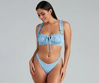 Sunshine Frill Ruffle Trim Bikini Top