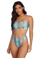 Snake It Off High Waist Swim Bottom