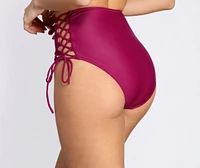 Warmer Days High Waist Lace Detail Bikini Bottoms