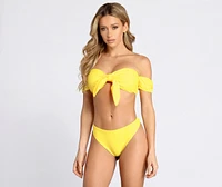 Ray Of Sunshine Off-Shoulder Swim Bottoms