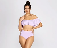 Flirty Criss Cross High Waist Swim Bottoms