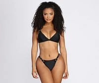 On Holiday Buckle High Waist Swim Bottoms