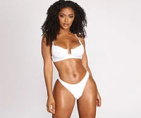 Under The Sun Ribbed Hipster Swim Bottoms