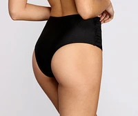 Radiant And Ruffled High Waist Swim Bottoms