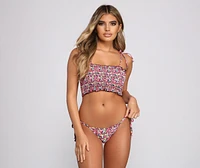 Flirty Floral Tie Swim Bottoms