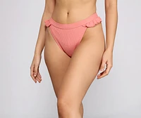 Flirty Ruffled High Waist Bikini Bottoms