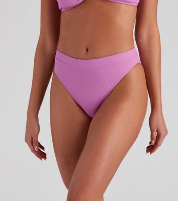 Old Navy High-Waisted French-Cut Ribbed Bikini Swim Bottoms for