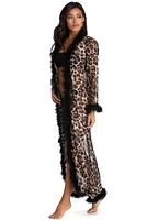 Chic And Sheer Leopard Mesh Robe