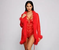 Forever Love Marabou Trim Robe