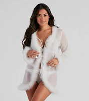 Forever Love Marabou Trim Robe