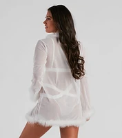 Forever Love Marabou Trim Robe