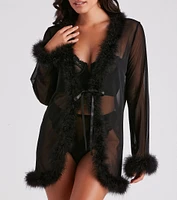 Forever Love Marabou Trim Robe