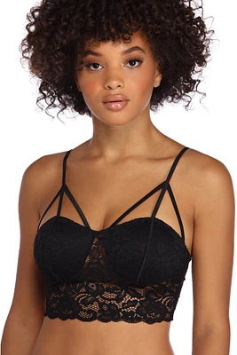 Caged Lace Long Line Bralette