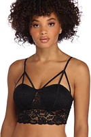 Caged Lace Long Line Bralette