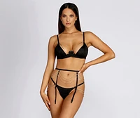 It For The Romance Rhinestone Bra + Panty Set