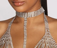 Big Boss Energy Rhinestone Fringe Bra